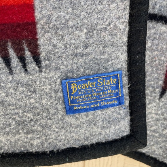 VINTAGE PENDLETON BEAVER STATE AZTEC SOUTHWEST Blanket JACKET shawl coat - Picture 3 of 14